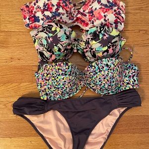 VS Bathing suit bundle lot of 3 tops 1 bottom